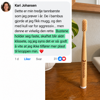 Bambusmile Naturlig Tannbørste (4-pakning)