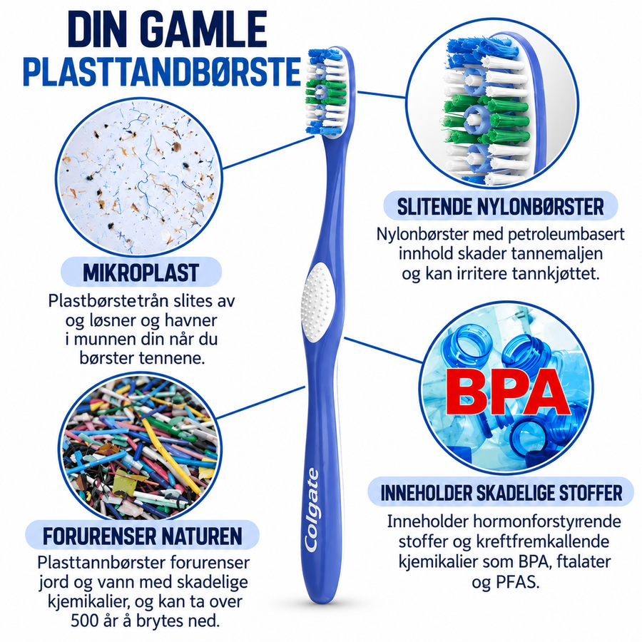 Bambusmile Naturlig Tannbørste (4-pakning)